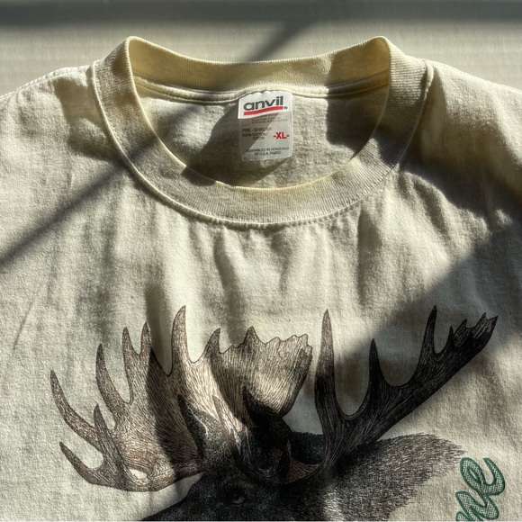 90s Moose Nature Woodland Animal Antlers Maine Shirt size Extra Large - Picture 11 of 14